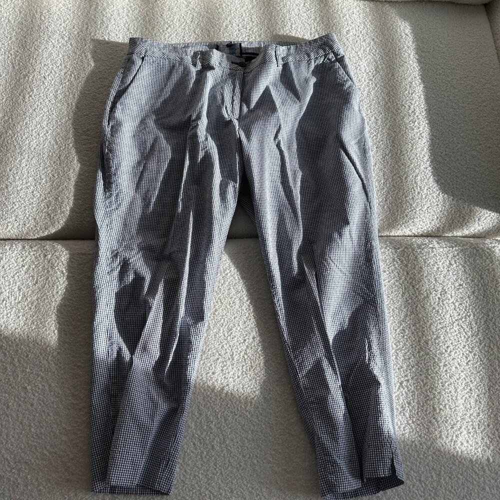 Jones New York Blue & White Plaid Pants – Size 14W, Straight Leg​ Jones New York